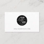 Custom Company Logo QR Code Simple Feminine Gray Visitekaartje (Achterkant)