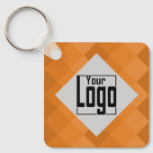 Custom Company Logo QR-code Sinaasappel & Grijs Sleutelhanger (Voorkant)