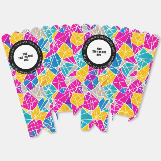 Custom Company Logo QR Code Tekst Kleurrijk Bedankdoosjes (Ongevouwen)