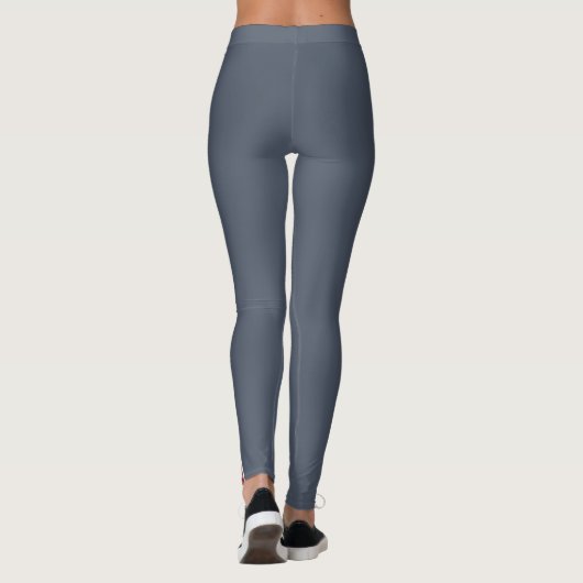 Custom Company Logo Red Accent Grey  Leggings (Achterkant)