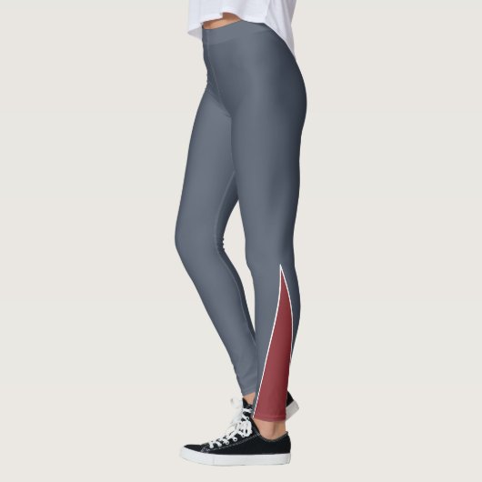 Custom Company Logo Red Accent Grey  Leggings (Links)