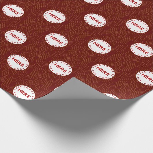 Custom Company Logo Retro Rood Goud Verpakking Wra Cadeaupapier (Hoek)