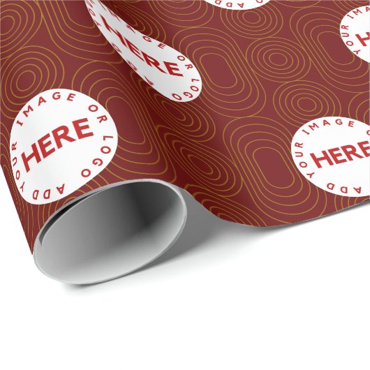 Custom Company Logo Retro Rood Goud Verpakking Wra Cadeaupapier (Rol Hoek)