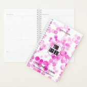 Custom Company Logo Roze Bubbels Bokeh Effect Stip Planner (Display)