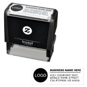 Custom Company Logo Seal & Business Return Address Zelfinktende Stempel