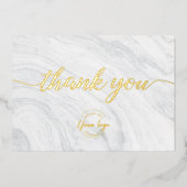 Custom Company logo Simple Chic Marble Gold Folie Feestdagenkaart (Voorkant)