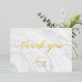 Custom Company logo Simple Chic Marble Gold Folie Feestdagenkaart (Staand Voorkant)