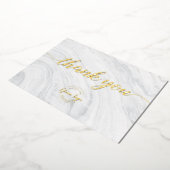 Custom Company logo Simple Chic Marble Gold Folie Feestdagenkaart (Gedraaid)