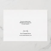 Custom Company logo Simple Chic Marble Gold Folie Feestdagenkaart (Achterkant)