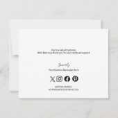 Custom Company Logo Social Faux Gold Black Bedankkaart (Achterkant)
