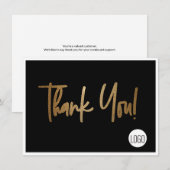 Custom Company Logo Social Faux Gold Black Kaart (Voorkant / Achterkant)