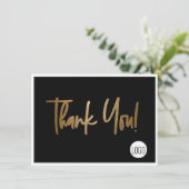 Custom Company Logo Social Faux Gold Black Kaart (Staand voorkant)