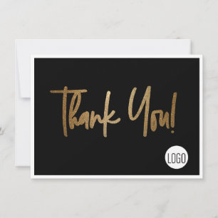 Custom Company Logo Social Faux Gold Black Kaart