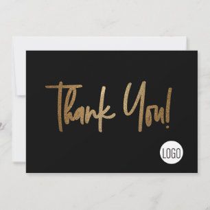 Custom Company Logo Social Faux Gold Black Kaart