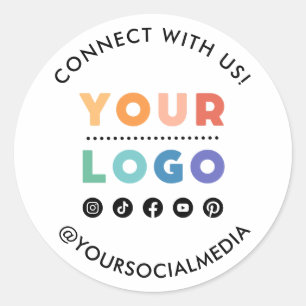 Custom Company Logo Social Media Business Ronde Sticker