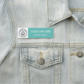 Custom Company Logo Teal Employee Naamplaatje (In situ)