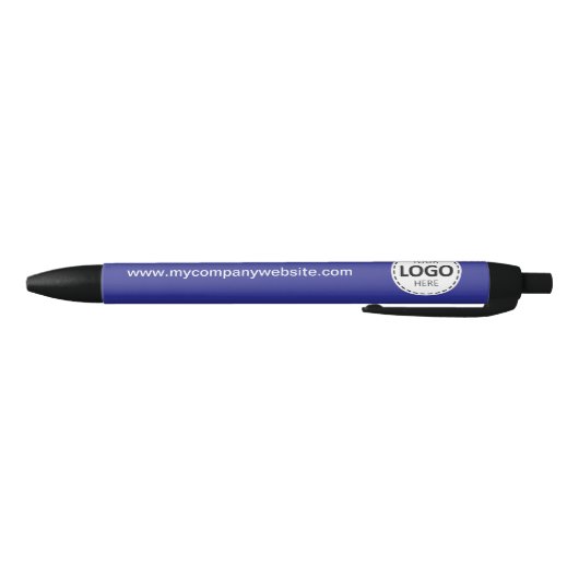 Custom Company Logo & Tekst Blauw Zwarte Inkt Pen (Bodem)