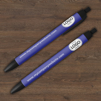 Custom Company Logo & Tekst Blauw Zwarte Inkt Pen