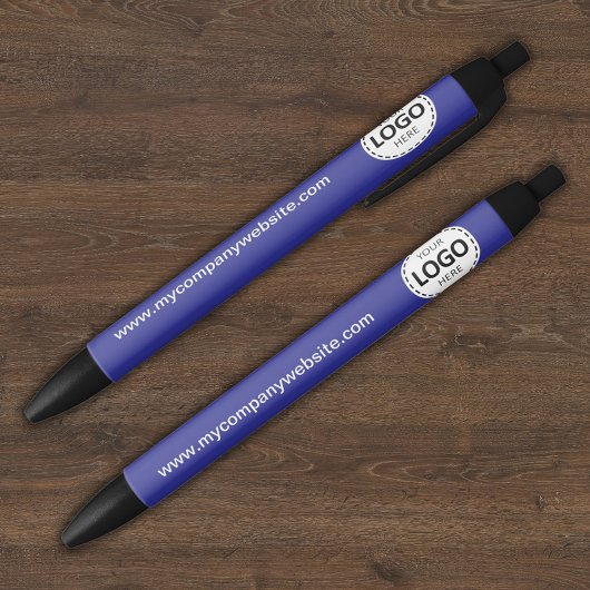 Custom Company Logo & Tekst Blauw Zwarte Inkt Pen