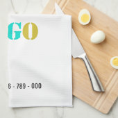 Custom Company Logo Tekst Business Keukenhanddoek (Quarter Fold)