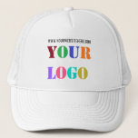 Custom Company Logo Tekst Business Trucker Hoed Trucker Pet<br><div class="desc">Gepersonaliseerd Pet met Custom Logo en Tekst Promotionele Business Trucker Hats / Gift - Uw Bedrijf toevoegen Logo / Afbeelding - Foto of QR-code / en Website of Naam - Aangepaste tekst / Informatie - Formaat wijzigen en elementen verplaatsen met aanpassingsgereedschap. Lettertypen / grootte / ! kiezen Gebruik alstublieft uw...</div>