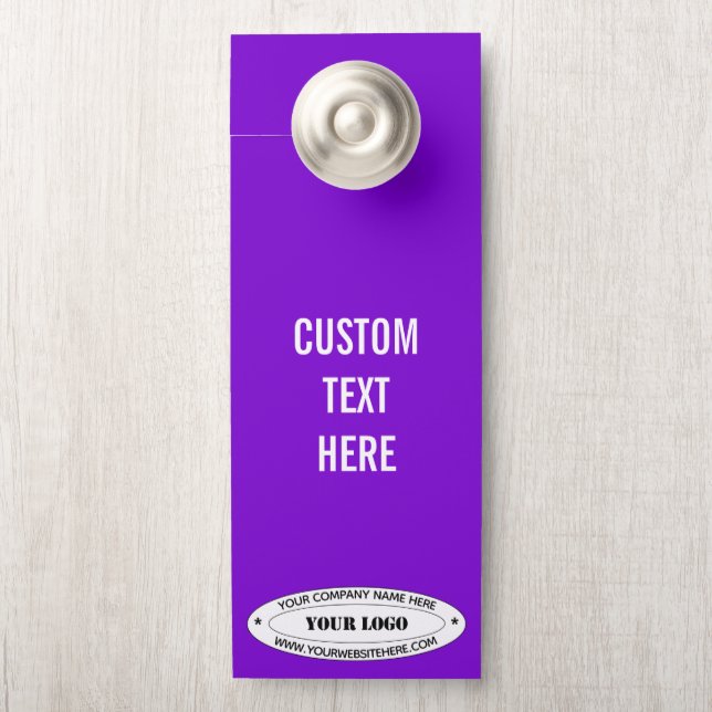 Custom Company Logo Tekst Door Hanger Uw Kleuren (Op knop)