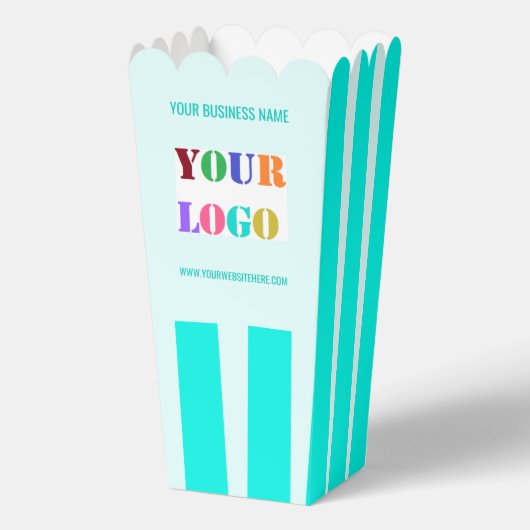 Custom Company Logo Tekst en Kleuren Popcorn Box Bedankdoosjes (Voorkant)