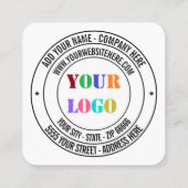 Custom Company Logo Tekst en Kleuren Visitekaartje (Achterkant)