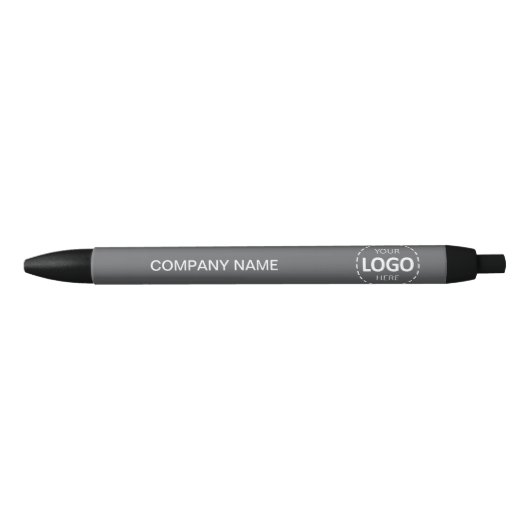 Custom Company Logo & Tekst Grijze Pen (Voorkant)