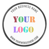 Custom Company Logo Tekst Hockey Puck Sjabloon (Voorkant)