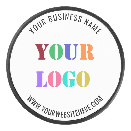 Custom Company Logo Tekst Hockey Puck Sjabloon (Voorkant)