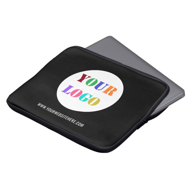 Custom Company Logo Tekst Laptop Sleeve Uw Kleuren (Voorkant top)