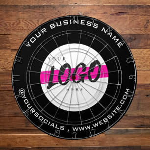 Custom Company Logo Tekst Promotionele B&W Dartbord