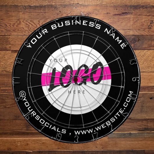 Custom Company Logo Tekst Promotionele B&W Dartbord