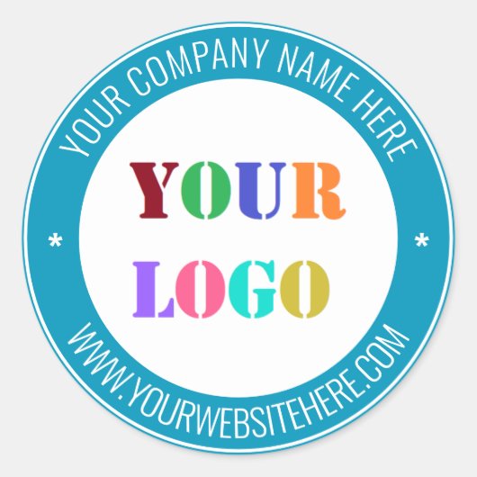 Custom Company Logo Tekst Ronde Sticker Uw Kleuren (Voorkant)