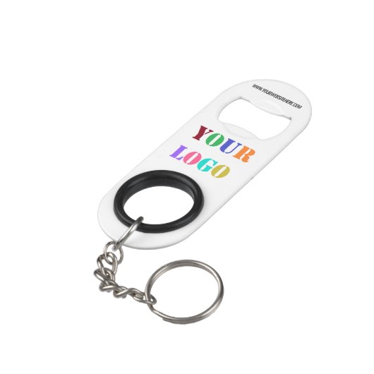 Custom Company Logo Tekst Sleutelhanger Flesopener Mini Flessenopener (Achterkant Gekanteld)