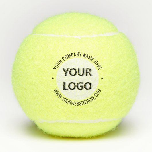 Custom Company Logo Tekst Tennisballen Sjabloon (Voorkant)