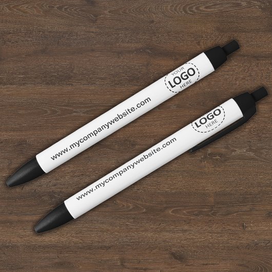 Custom Company Logo & Tekst Wit Blauwe Inkt Pen