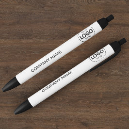 Custom Company Logo & Tekst Wit Blauwe Inkt Pen