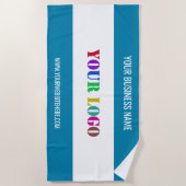 Custom Company Logo Text Beach Towel - Uw kleuren Strandlaken (Voorkant)