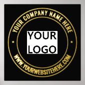 Custom Company Logo Text Black Gold Foil Prints (Voorkant)