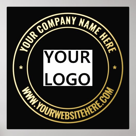 Custom Company Logo Text Black Gold Foil Prints (Voorkant)