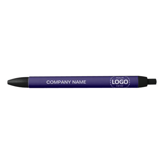 Custom Company Logo & Text Blue Pen (Voorkant)