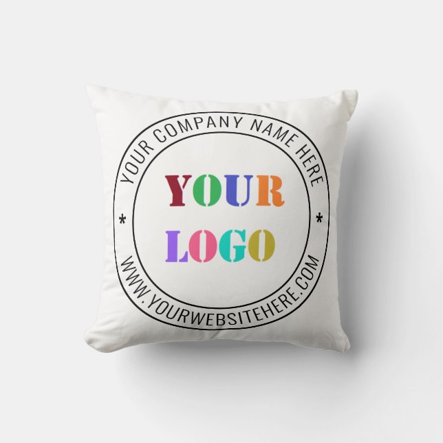 Custom Company Logo Text Business Pillow Sjabloon Kussen (Voorkant)