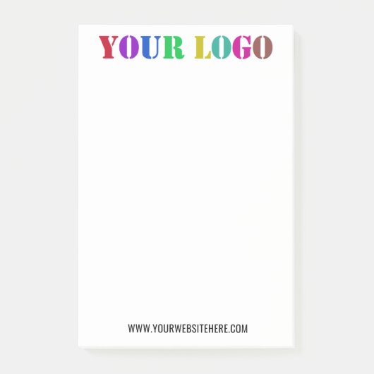 Custom Company Logo Text Business Post-it® notes (Voorkant)