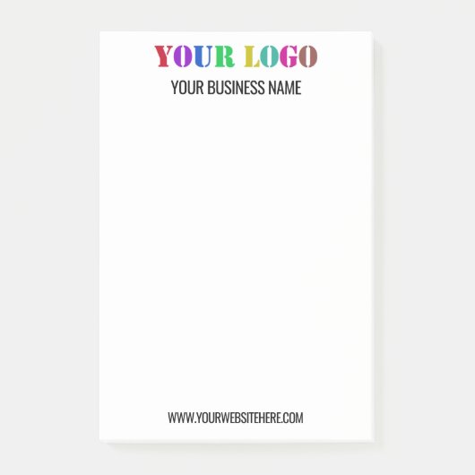 Custom Company Logo Text Business Post-it® notes (Voorkant)