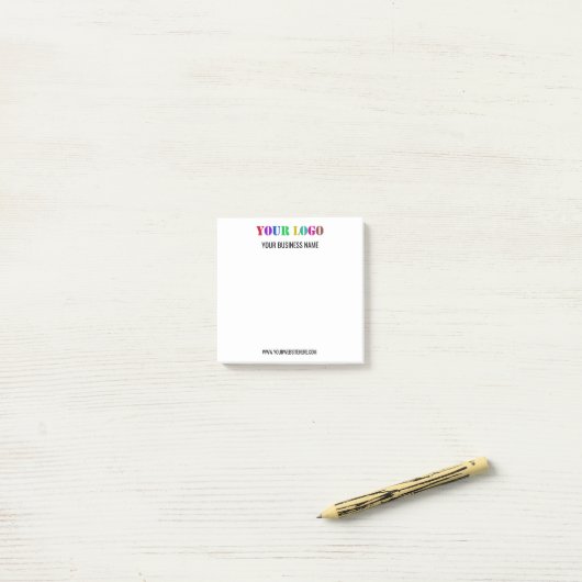 Custom Company Logo Text Business Post-it® notes (Op bureau)