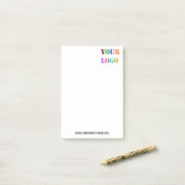 Custom Company Logo Text Business Post-it® notes (Op bureau)