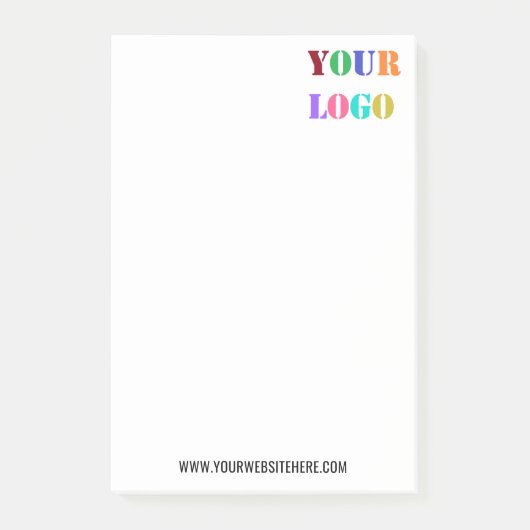 Custom Company Logo Text Business Post-it® notes (Voorkant)