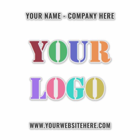 Custom Company Logo Text Business Sticker Sjabloon (Voorkant)